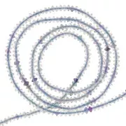 2x1mm Round faceted gemstone lentils - Fluorite x39cm