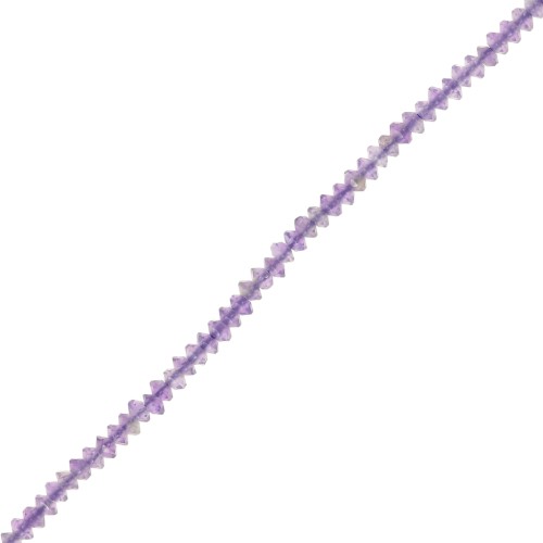 2x1mm Round faceted gemstone lentils - Amethyst x39cm