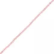 2x1mm Round faceted gemstone lentils - Morganite x38cm