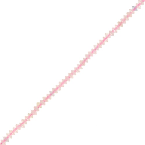 2x1mm Round faceted gemstone lentils - Morganite x38cm