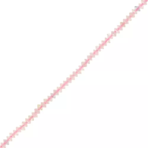 2x1mm Round faceted gemstone lentils - Morganite x38cm