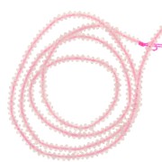 2x1mm Round faceted gemstone lentils - Morganite x38cm