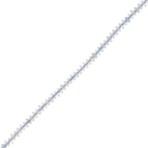 2x1mm Round faceted gemstone lentils - Aqua marine x39cm