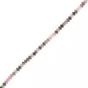 2x1mm Round faceted gemstone lentils - Tourmaline x39cm