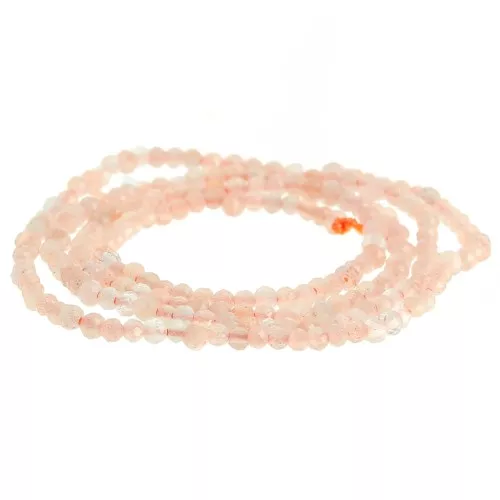 Round faceted beads 2 mm gemstone - Sun Stone - Pierre de Soleil x40cm