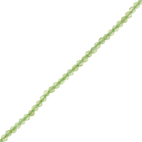 Round faceted beads 2 mm gemstone - Peridot x39cm