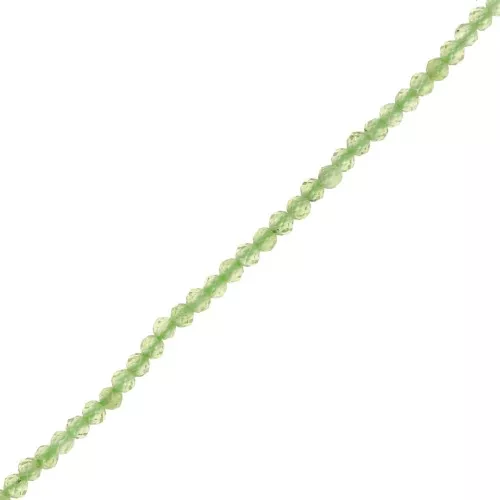 Round faceted beads 2 mm gemstone - Peridot x39cm