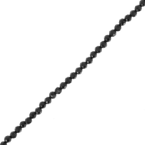 2mm Round faceted gemstone beads - Black Spinel x31cm