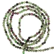 Round faceted beads 2 mm gemstone - Ruby Zoisite x32cm