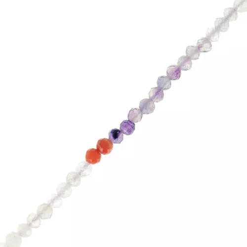 3mm Round faceted gemstone beads - Gemstone mix nr2 x39cm