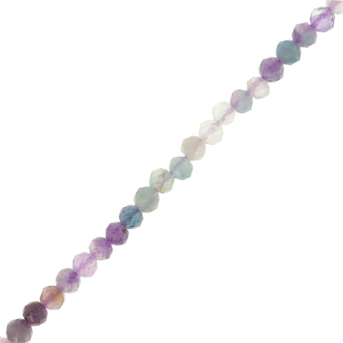 3.5mm Round faceted gemstone beads - Fluorite x39cm