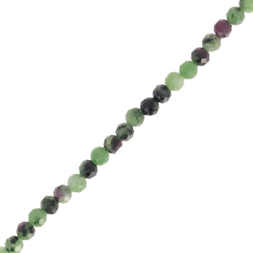 3.5mm Round faceted gemstone beads - Ruby Zoisite x39cm