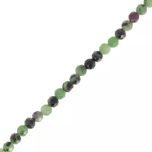 3.5mm Round faceted gemstone beads - Ruby Zoisite x39cm