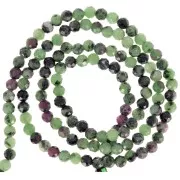 3.5mm Round faceted gemstone beads - Ruby Zoisite x39cm