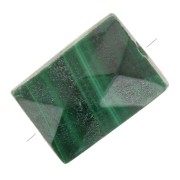 7x5mm Rectangle faceted gemstone bead - Malachite x1|raw }}