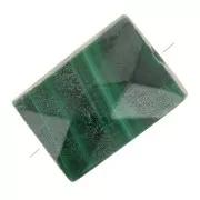 7x5mm Rectangle faceted gemstone bead - Malachite x1