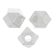 4x5mm 925 Sterling Silver Faceted Cube Bead x1