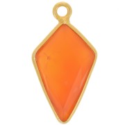 20x11mm 925 Sterling Silver Faceted Arrow Pendant - Gold - Carnelian x1|raw }}