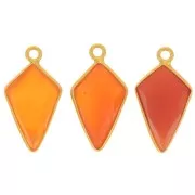 20x11mm 925 Sterling Silver Faceted Arrow Pendant - Gold - Carnelian x1