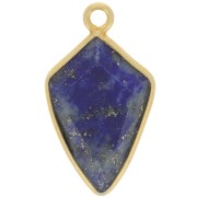 20x11mm 925 Sterling Silver Faceted Arrow Pendant - Gold - Lapis lazuli x1|raw }}
