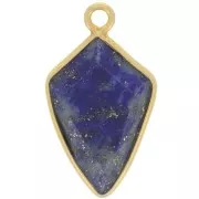 20x11mm 925 Sterling Silver Faceted Arrow Pendant - Gold - Lapis lazuli x1