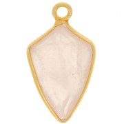 20x11mm 925 Sterling Silver Faceted Arrow Pendant - Gold - Rose Quartz x1|raw }}