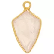 20x11mm 925 Sterling Silver Faceted Arrow Pendant - Gold - Rose Quartz x1
