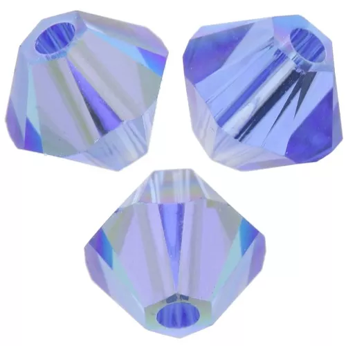 PureCrystal 5328 Crystal Bicones 4mm Sapphire AB x50