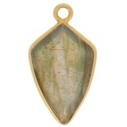 20x11mm 925 Sterling Silver Faceted Arrow Pendant - Gold - Labradorite x1|raw }}