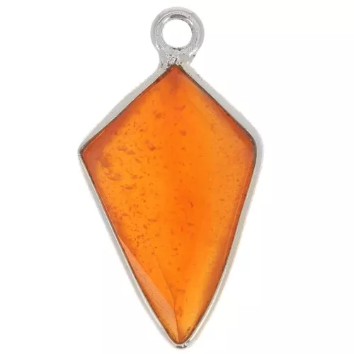 20x11mm 925 Sterling Silver Faceted Arrow Pendant - Carnelian x1