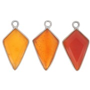 20x11mm 925 Sterling Silver Faceted Arrow Pendant - Carnelian x1