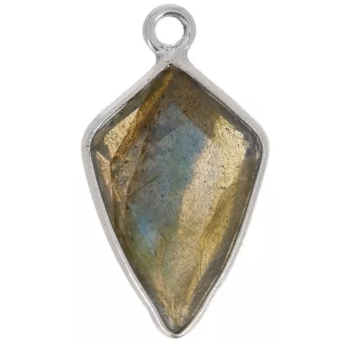 20x11mm 925 Sterling Silver Faceted Arrow Pendant - Labradorite x1