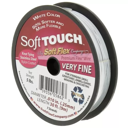 0.25mm Soft Flex Touch Very Fine 7 strands wire - White x9m