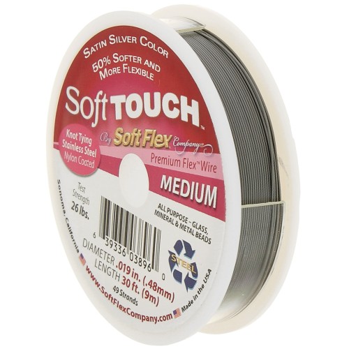 0.48mm Soft Flex Touch Medium 49 strands wire - Silver satin x9m