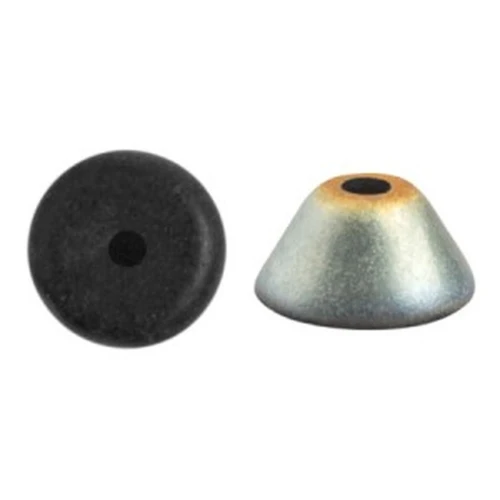 4x2mm Konos® glass beads by Puca® - Jet Marea Mat x10g
