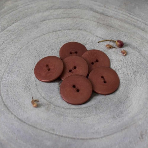 20mm Vegetable Ivory Button - Atelier Brunette - Palm - Rust x1
