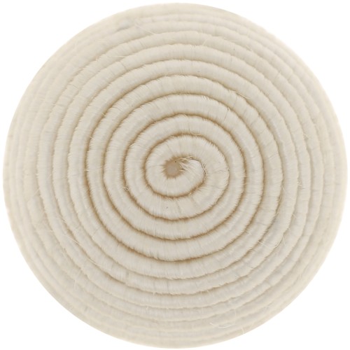 16.5mm Round cabochon covered with cotton thread - Ivory x1