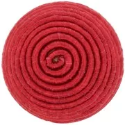 16.5mm Round cabochon covered with cotton thread - Red x1