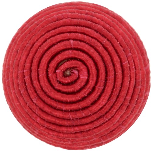 16.5mm Round cabochon covered with cotton thread - Red x1