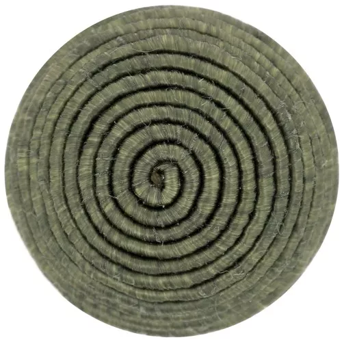 16.5mm Round cabochon covered with cotton thread - Khaki x1