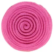 12.5mm Round Cabochon covered with cotton thread - Fuchsia x1