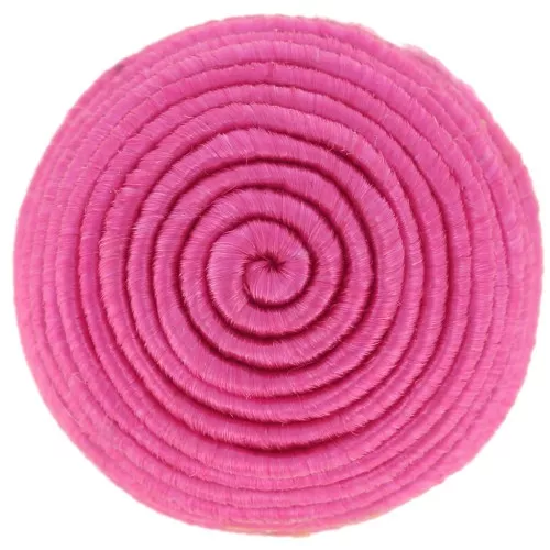 12.5mm Round Cabochon covered with cotton thread - Fuchsia x1