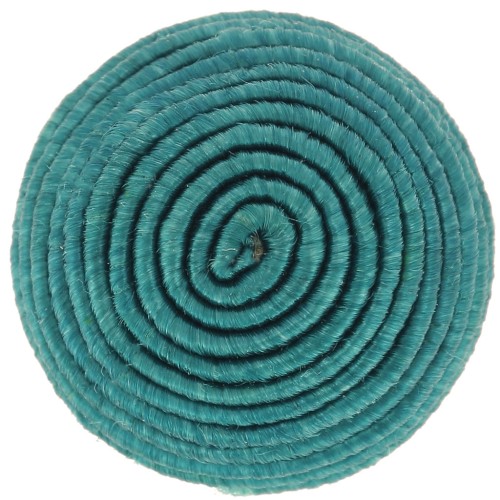 12.5mm Round Cabochon covered with cotton thread - Teal x1