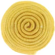 12.5mm Round Cabochon covered with cotton thread - Yellow x1
