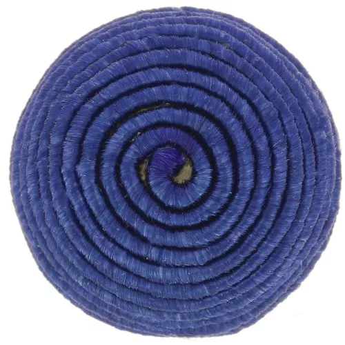 12.5mm Round Cabochon covered with cotton thread - Navy x1