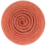12.5mm Round Cabochon covered with cotton thread - Terracotta x1