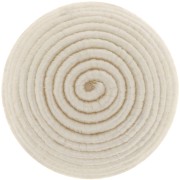 12.5mm Round Cabochon covered with cotton thread - Ivory x1|raw }}