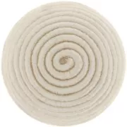 12.5mm Round Cabochon covered with cotton thread - Ivory x1