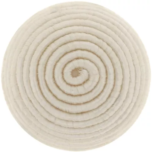 12.5mm Round Cabochon covered with cotton thread - Ivory x1