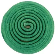 12.5mm Round Cabochon covered with cotton thread - Green x1